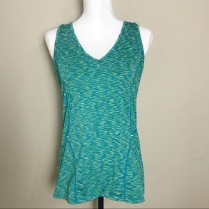 Athleta Green Space-Dye V-Neck Sleeveless Tank